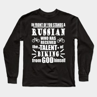 Russian Biking Russia Bike Tour Cycling Long Sleeve T-Shirt